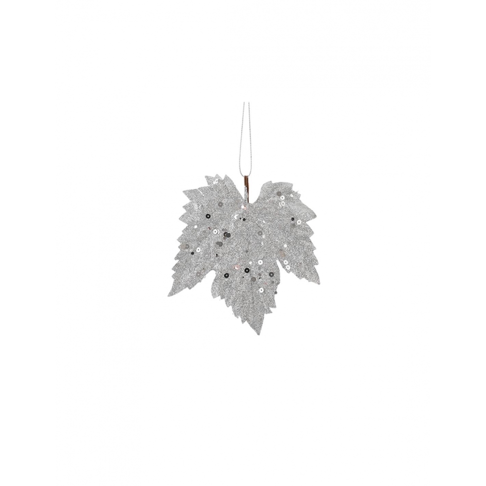 Πλατανόφυλλο ασημί glitter 14εκ. σ/6 Plastona 02.1069078
