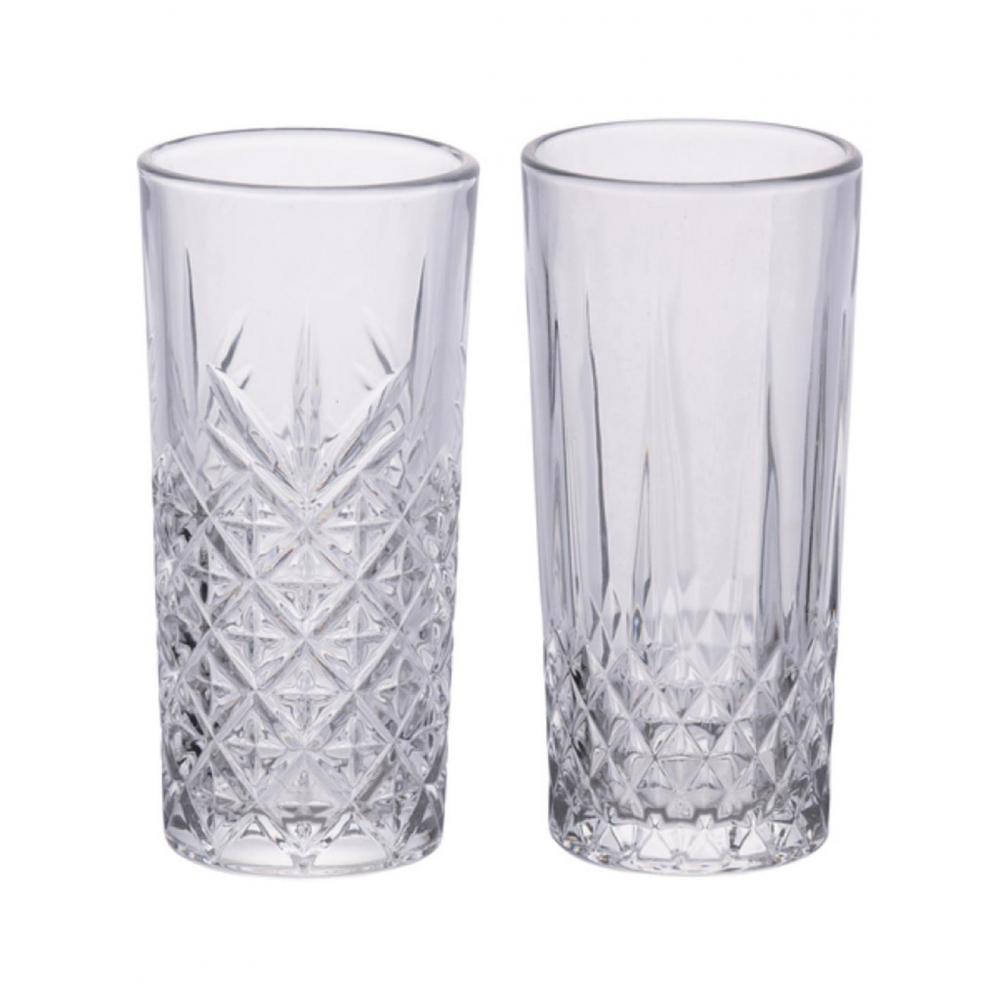 Ποτήρι γυάλ.νερου 2σχέδια Φ7xΗ15cm 300ml Plastona 03.49634