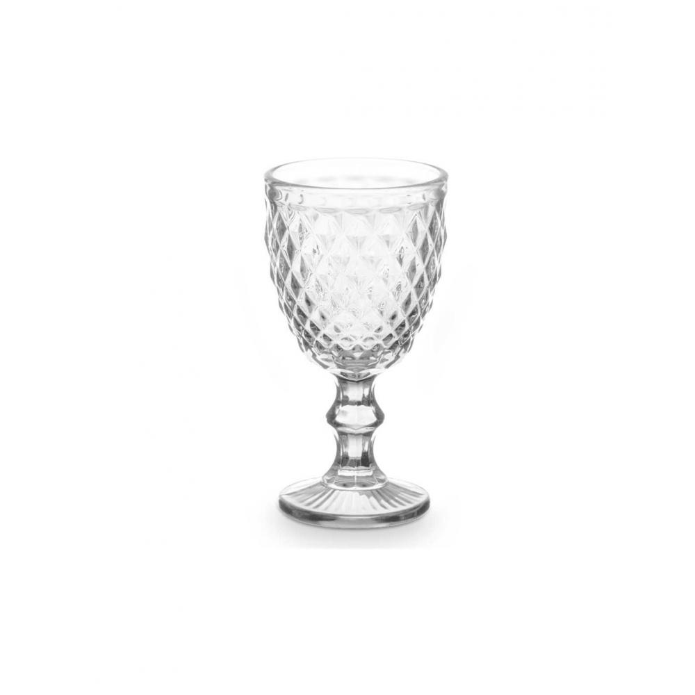 Ποτήρι κρασιού με γκρι πόδι DIAMOND Φ8,8Η16,3cm Plastona 029.89596