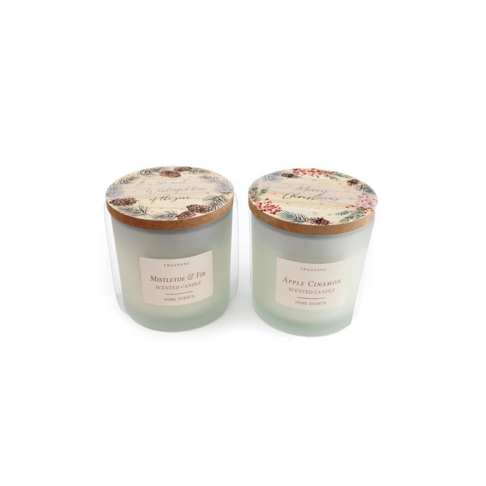 Ποτήρι με κερί & ξυλ.καπάκι 10Χ10 Plastona 014.XMN2669
