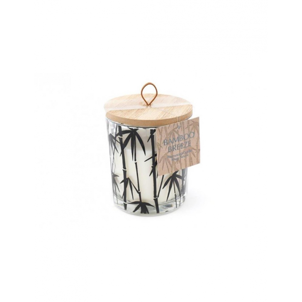 Ποτήρι με ξυλ.καπάκι και κερί σχ.bamboo 8Χ10 Plastona 014.NI0937