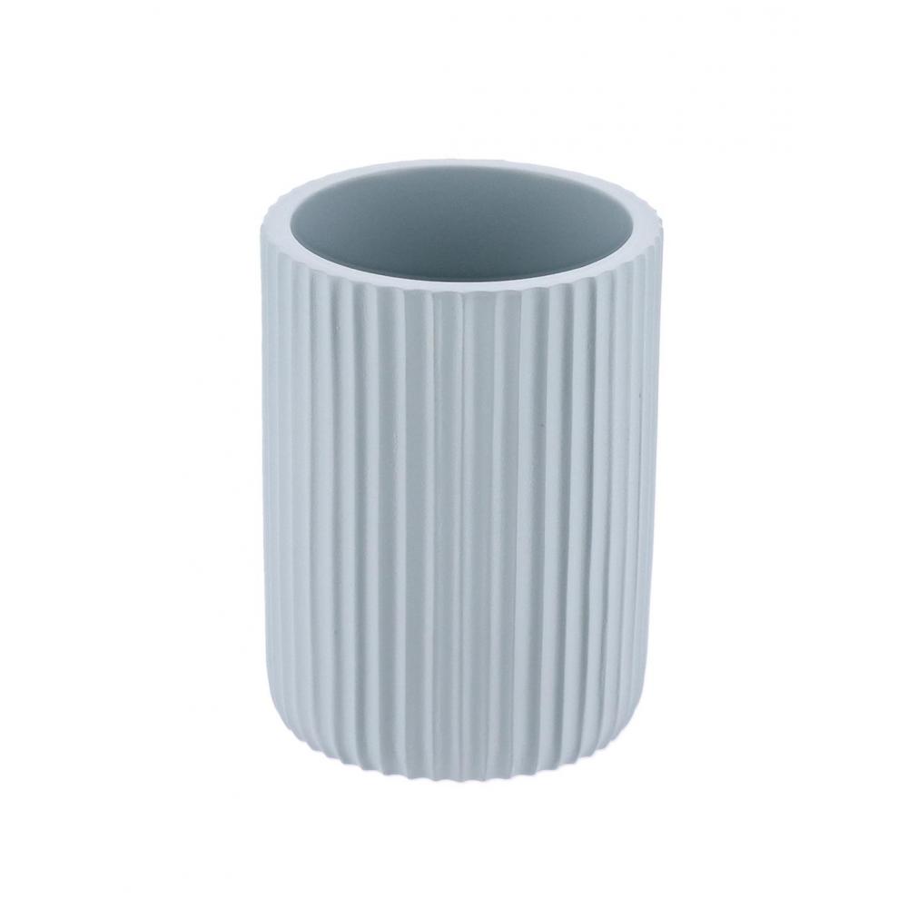ποτήρι μπανιου polyresin γαλάζιο ριγέ 7x9.5cm Plastona 06.61103112