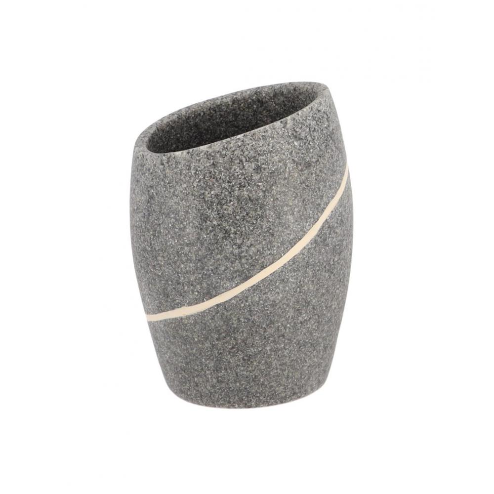 Ποτήρι μπάνιου polyresin/stone effect/γκρι 7.2x6.5x9,8cm Plastona 06.61153180
