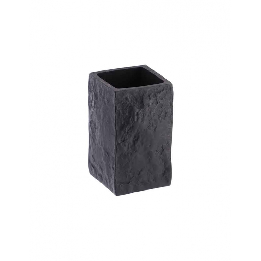 Ποτήρι μπάνιου polyresin stone μαύρο Plastona 06.61120103