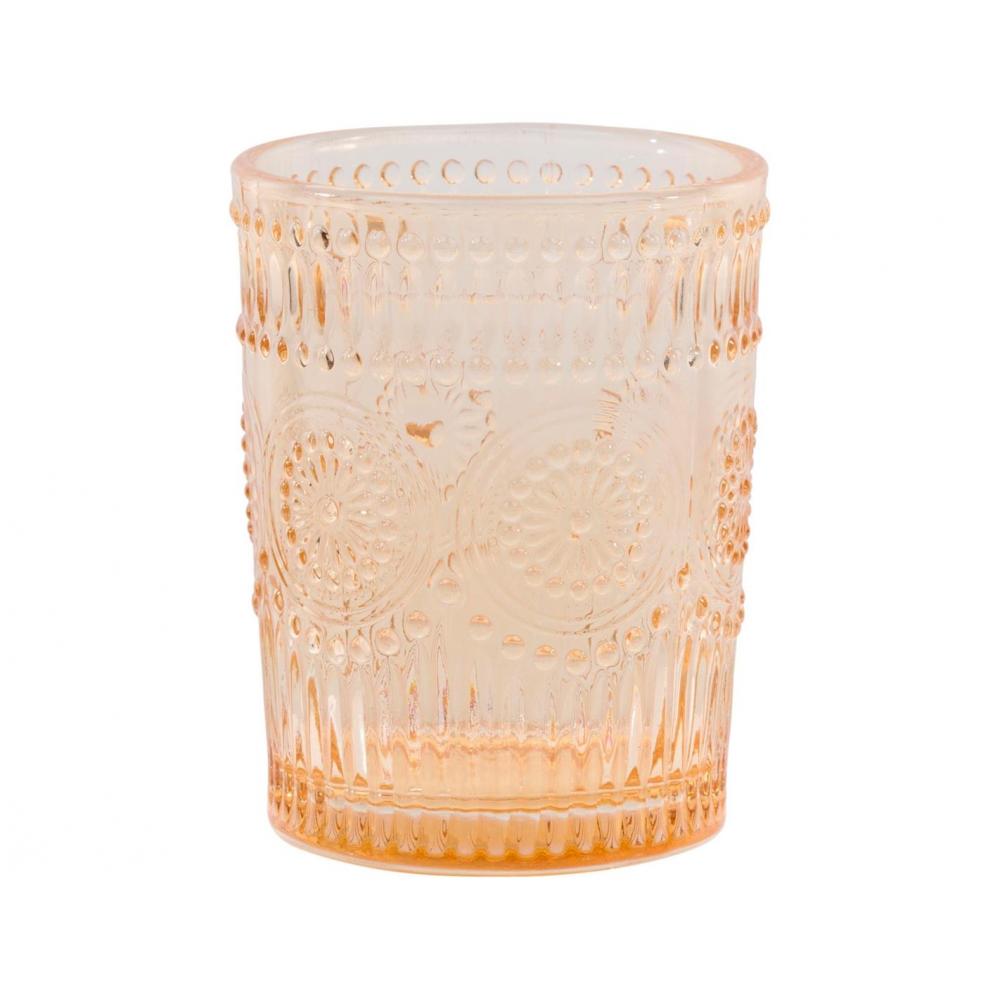 Ποτήρι νερού πορτοκαλί s/4 κλασικό 240ml/7,8x10cm Plastona 03.32288