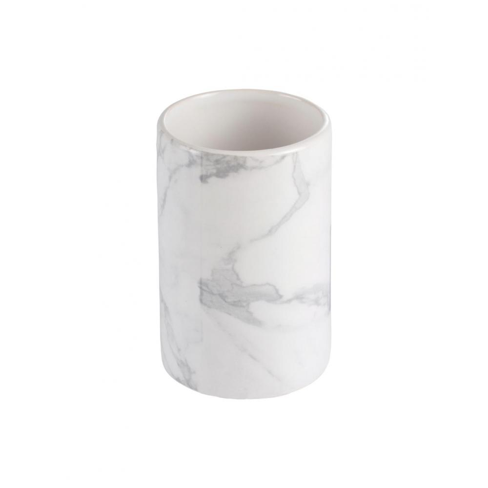 Ποτήρι οδοντόβουρτσας κεραμικό marble printed 7,2x11cm Plastona 027.6ASB398