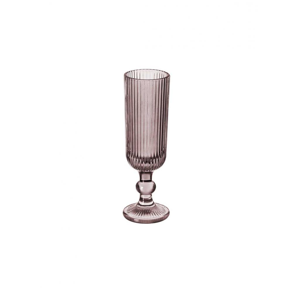 Ποτήρι σαμπάνιας ριγωτό ροζ 160ml/6x18,4cm Plastona 029.84918