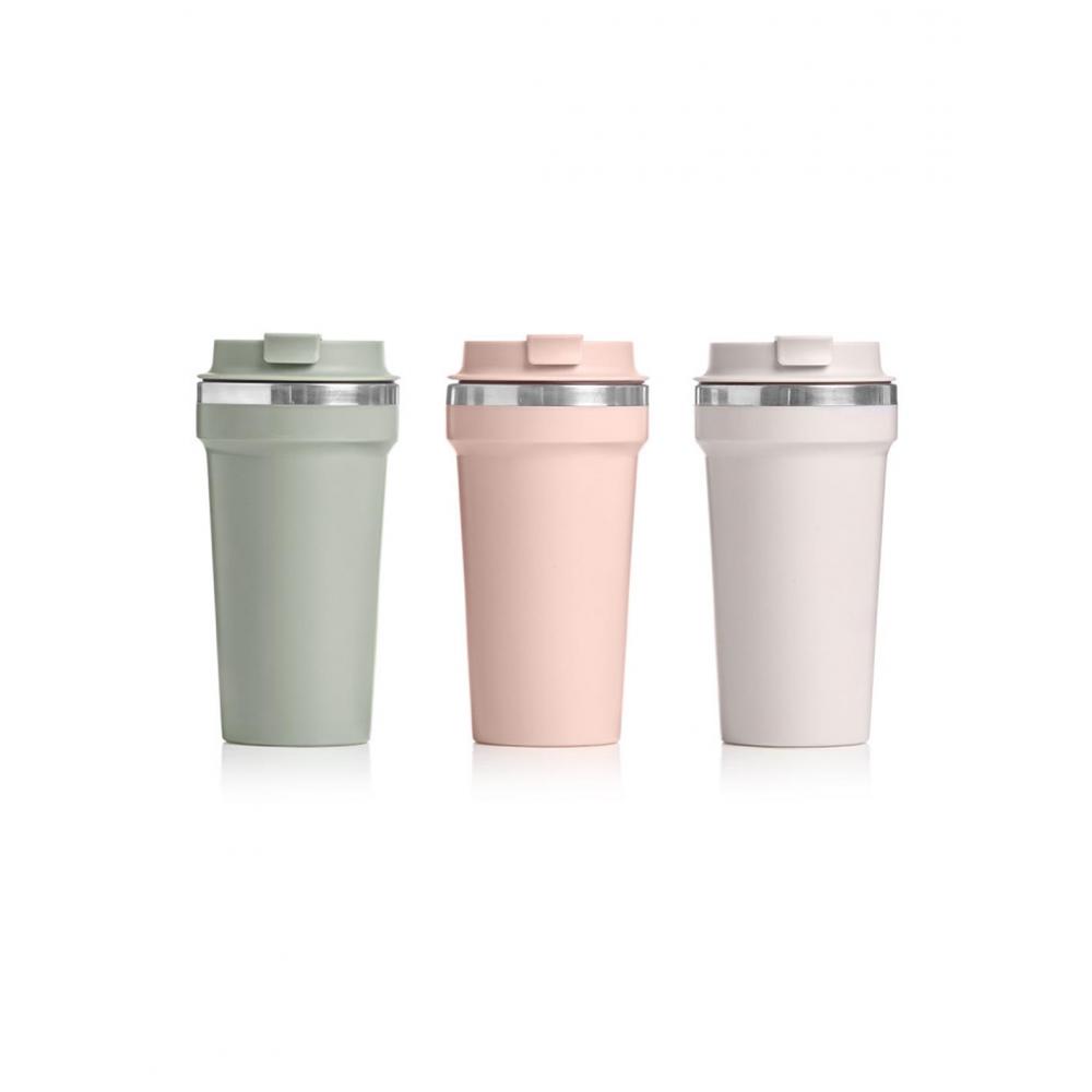 Ποτήρι θερμός με καπάκι/3χρώματα 450ml/9x18cm Plastona 029.11694