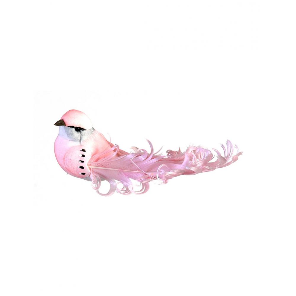 Πουλάκι ροζ /ροζ πούπουλα Η13cm Plastona 00.11.9726502