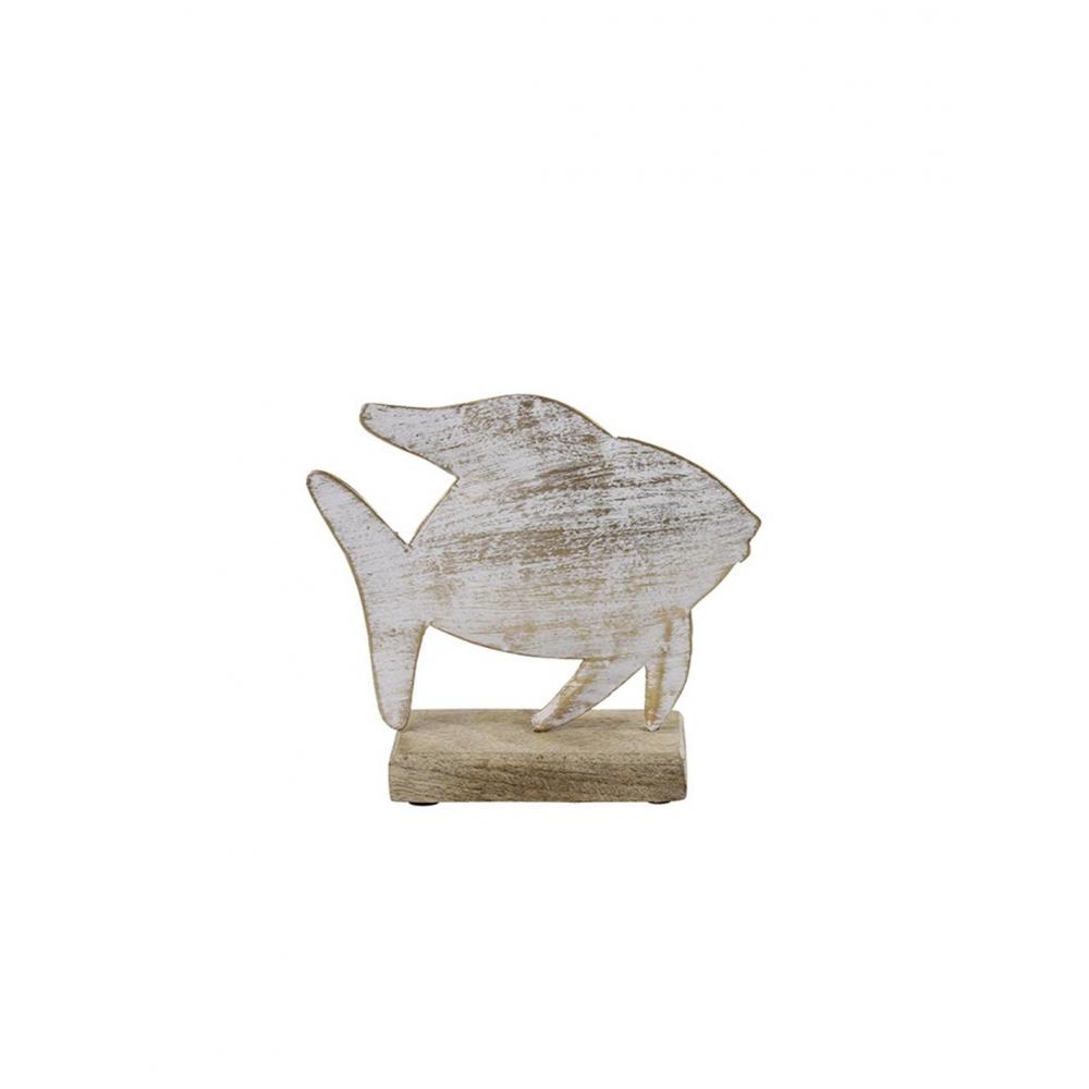 Ψάρι μεταλ.σε ξύλινη βάση 15,5Χ5Χ15CM Plastona 013.803391