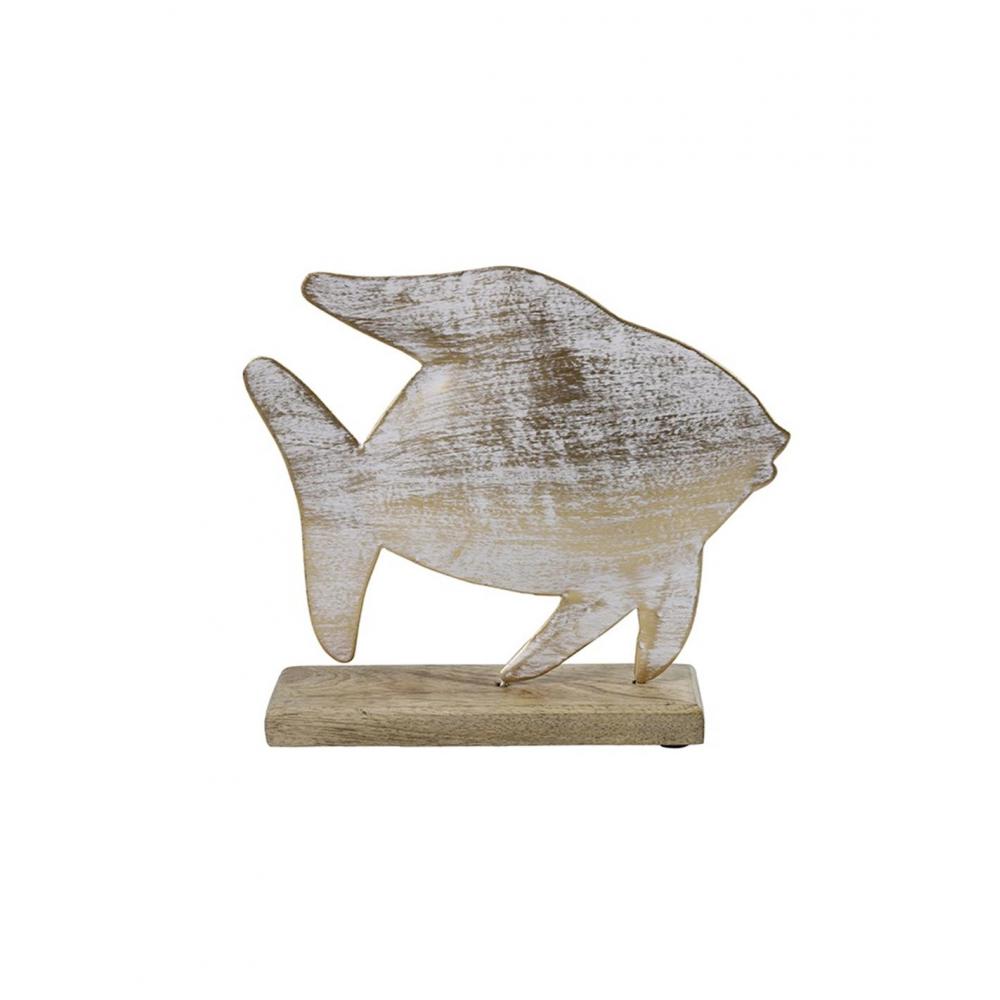 Ψάρι μεταλ.σε ξύλινη βάση 20,5Χ5Χ19CM Plastona 013.803392