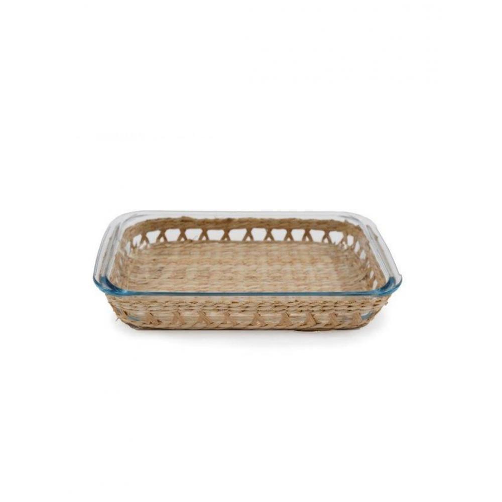 Πυρέξ με ψάθινη βάση 25X15X5,5 Plastona 014.KG3446
