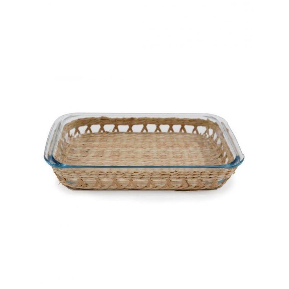Πυρέξ με ψάθινη βάση 34X21X6 Plastona 014.KG3445