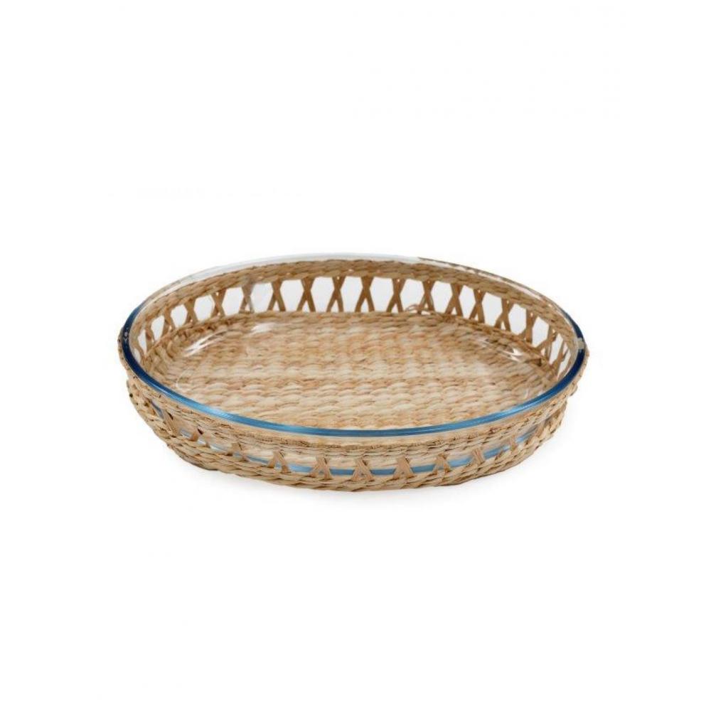 Πυρέξ με ψάθινη βάση 35X25X7 Plastona 014.KG3443