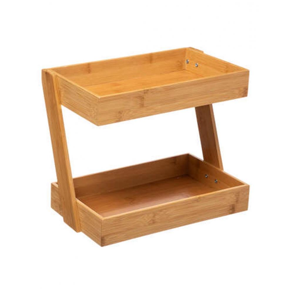 Ράφι οργάνωσης 2όροφο bamboo 31,5x22,5x26cm Plastona 07.169186