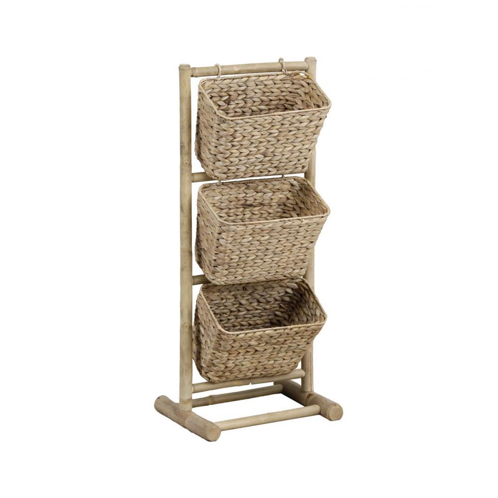 Ραφιέρα bamboo/3καλάθια υδροϋάκυνθου 41 x 41 H93 cm Plastona 06.98203195