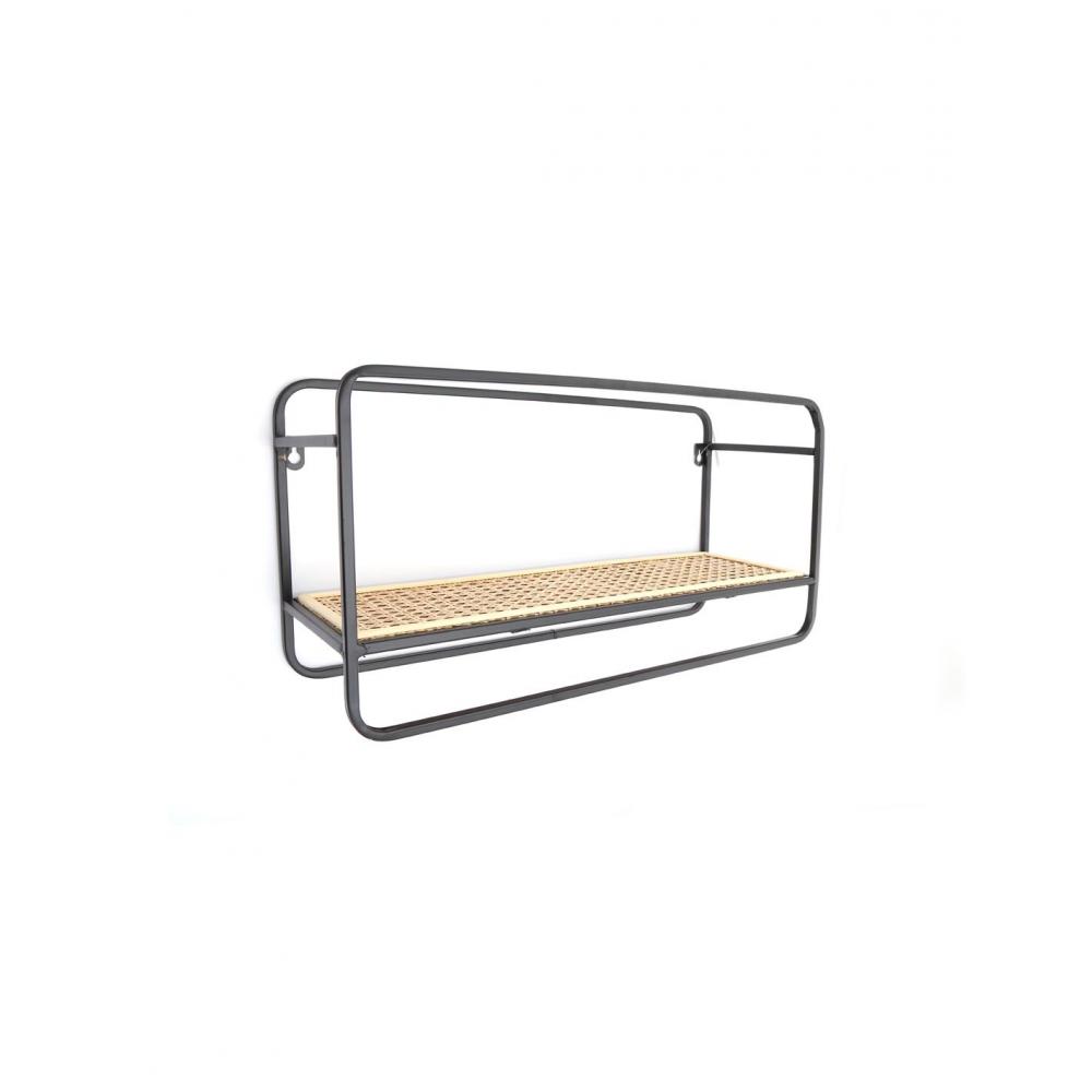 Ραφιέρα τοίχου μεταλ.ψάθα 50x17H26cm Plastona 014.WF2393