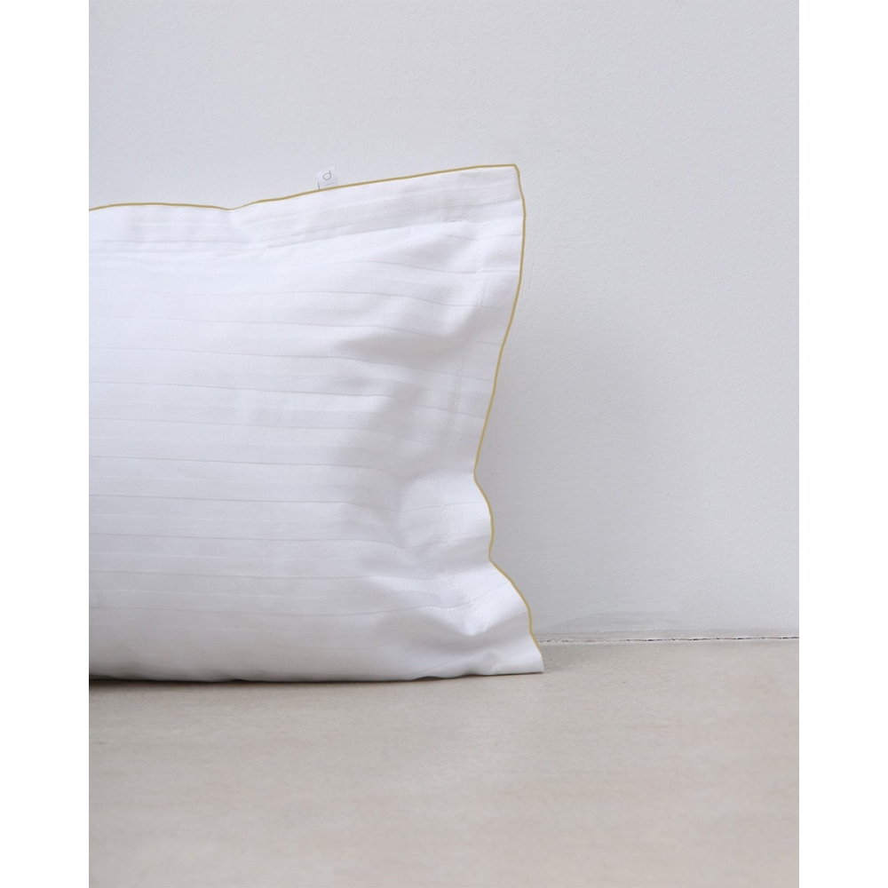 Oxford Βαμβακοσατέν Μαξιλαροθήκη με Ρέλι Redon 50x70 5cm Χρυσό Pennie 212061-01