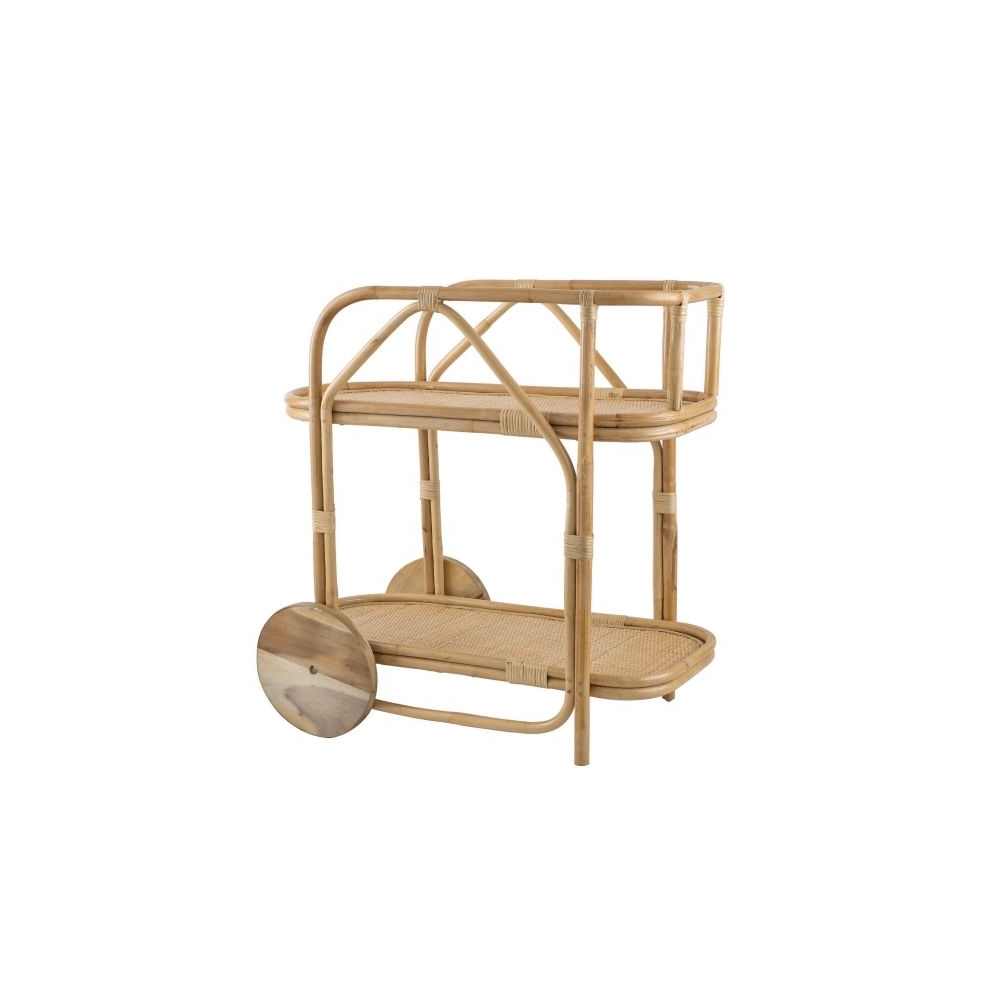 Artekko Rattan Τρόλεϊ - Μπαρ από Ρατάν σε Φυσική Απόχρωση (77.5x46.7x76.2)cm Artekko SA80058-AB