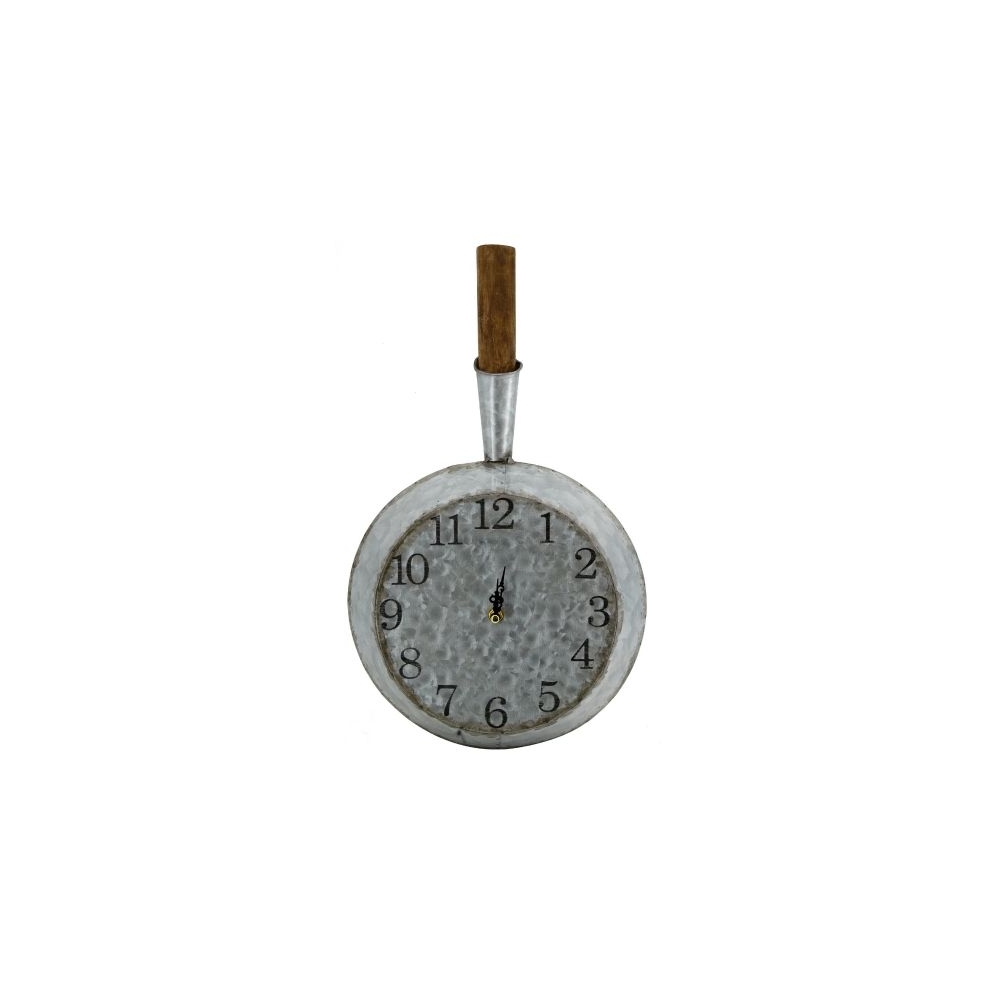 Artekko Clock Ρολόι Τοίχου Τηγάνι Μέταλλο Ξύλο Γαλβανιζέ (27x7.5x46)cm Artekko SA80178-DS