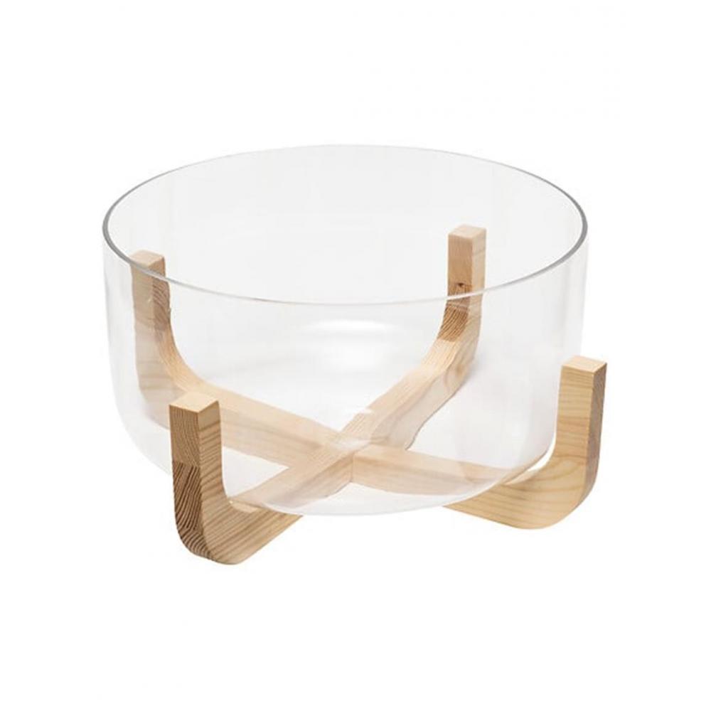 Σαλατιέρα γυαλ.σε βάση  bamboo Φ24 Plastona 07.207115