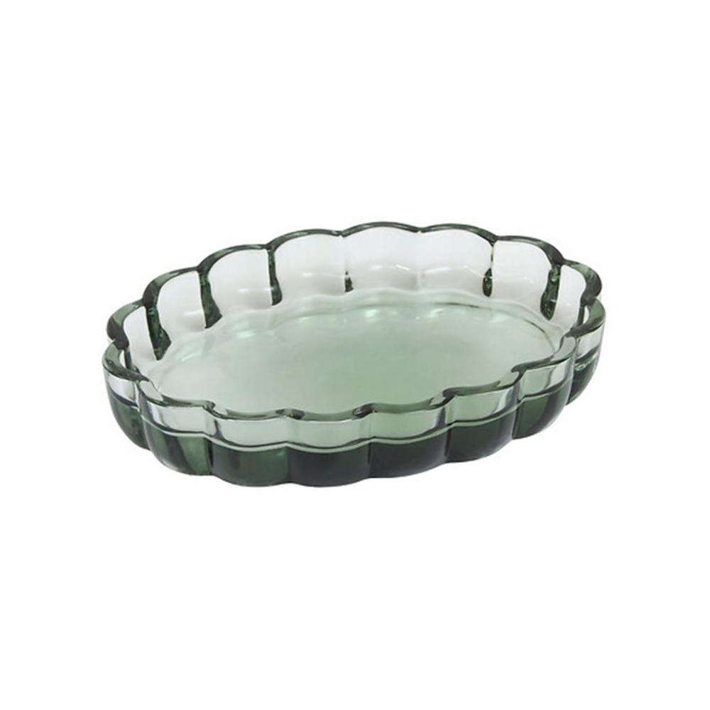 Σαπουνοθήκη γυάλινη πράσινη 13,8x9,9x2,5cm Plastona 07.213334