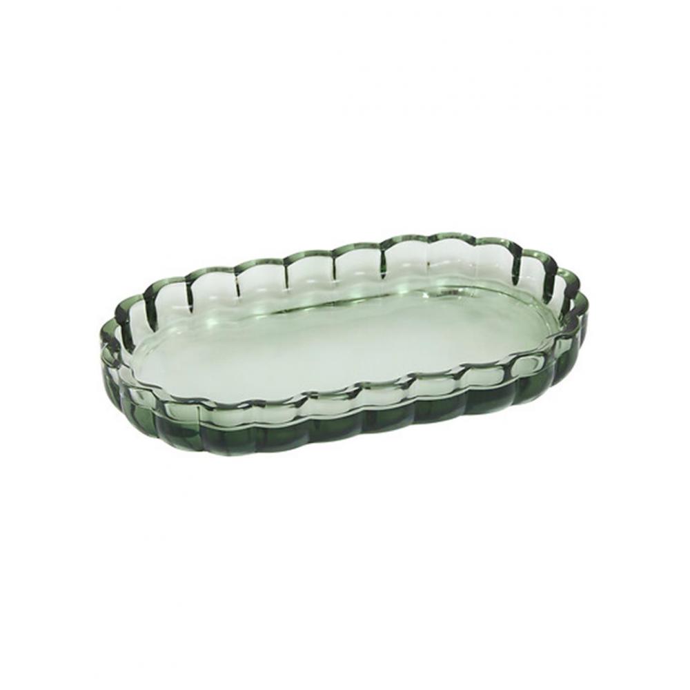 Σαπουνοθήκη γυάλινη πράσινη 19,7x11,4x2,5cm Plastona 07.213337