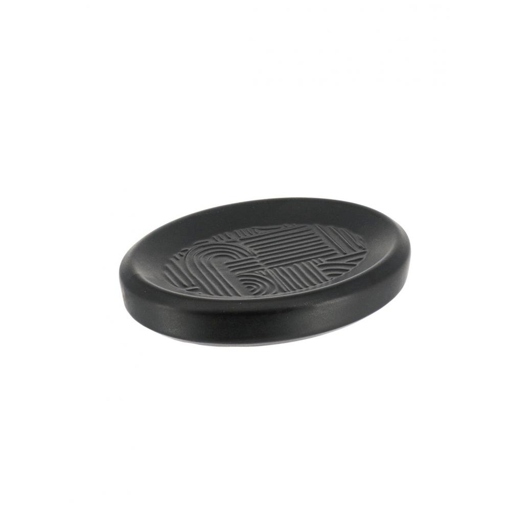 Σαπουνοθήκη κεραμική ethnik vibes μαύρη 12,5x9.5cm Plastona 06.64207103