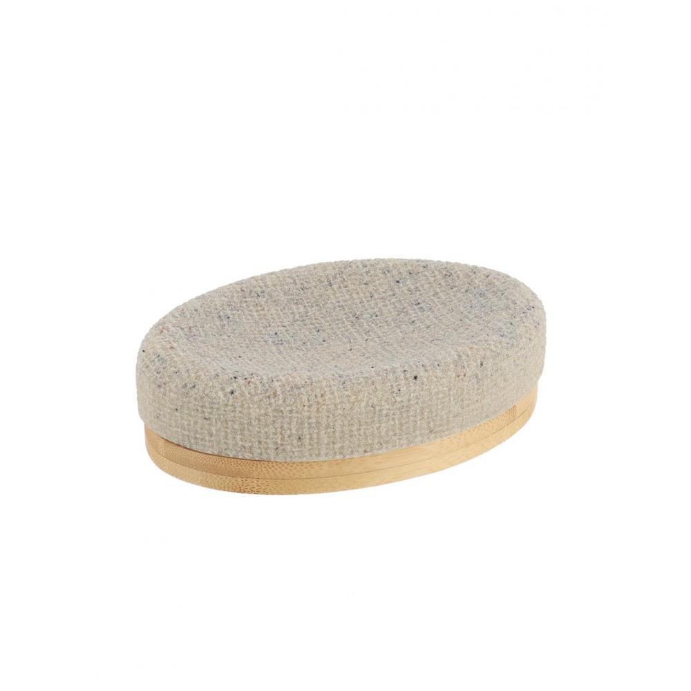Σαπουνοθήκη polyresin εκρού με bamboo Plastona 06.64161104
