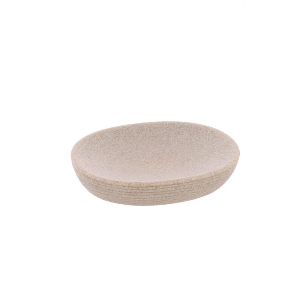 Σαπουνοθήκη polyresin ριγέ  αν.καφέ 13,5x11,5cm Plastona 06.64178161