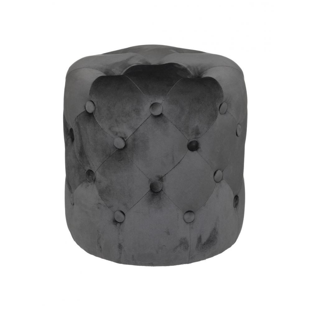 Σκαμπώ ADRIANA  γκρι βελούδο 40X40 Plastona 07.185718B