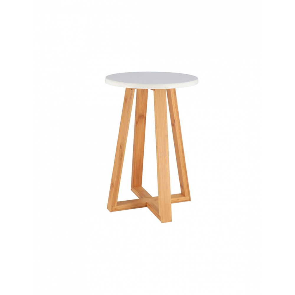 Σκαμπώ ξύλινο λευκό bamboo 30Χ43 Plastona 06.96108210