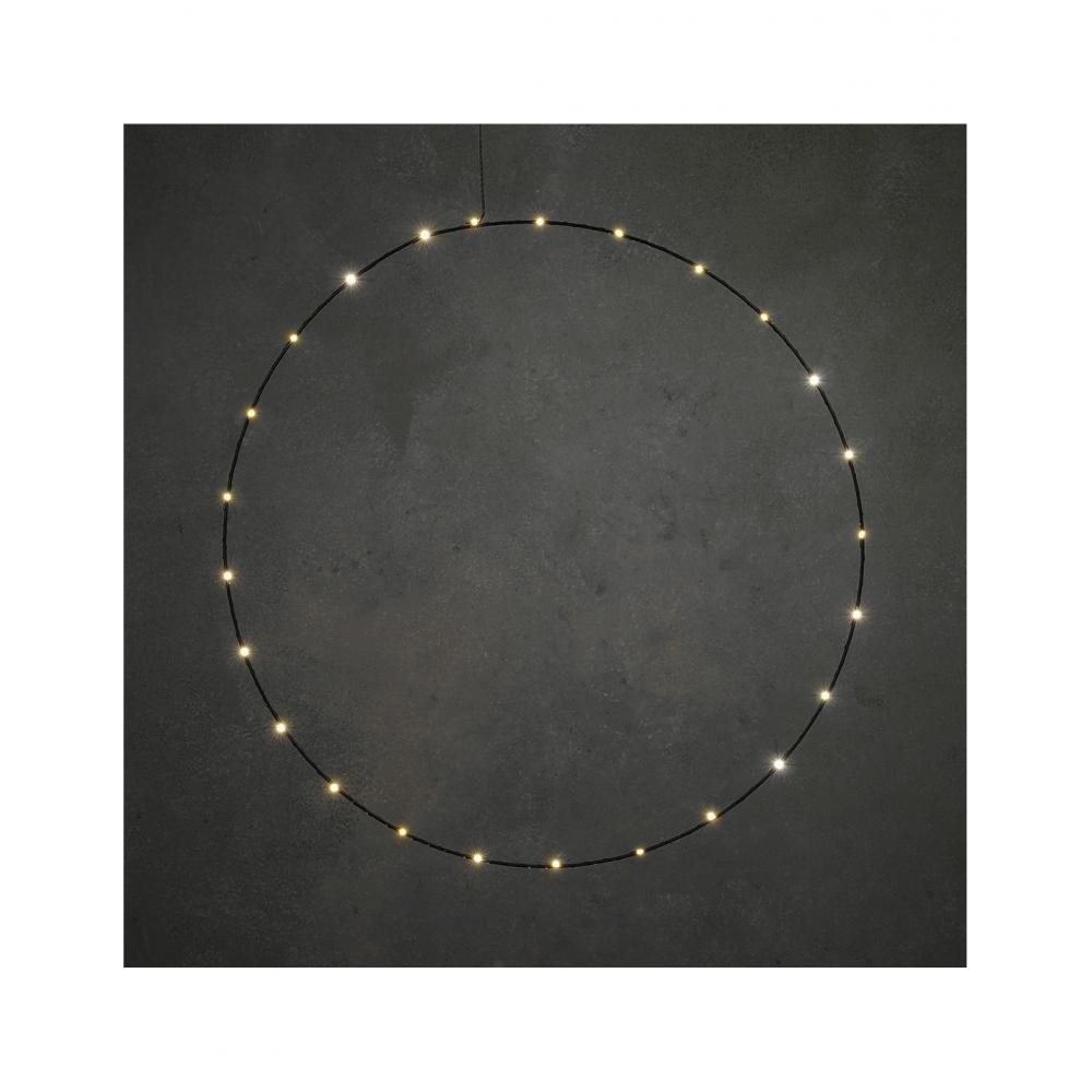 Στεφάνι μαύρο με 25LED λαμπάκια/warm white/μπαταρία Φ70cm Plastona 02.1119062