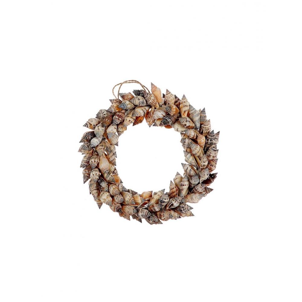 Στεφάνι με κοχύλια φυσικό χρώμα Φ15Η5cm Plastona 012.632503005