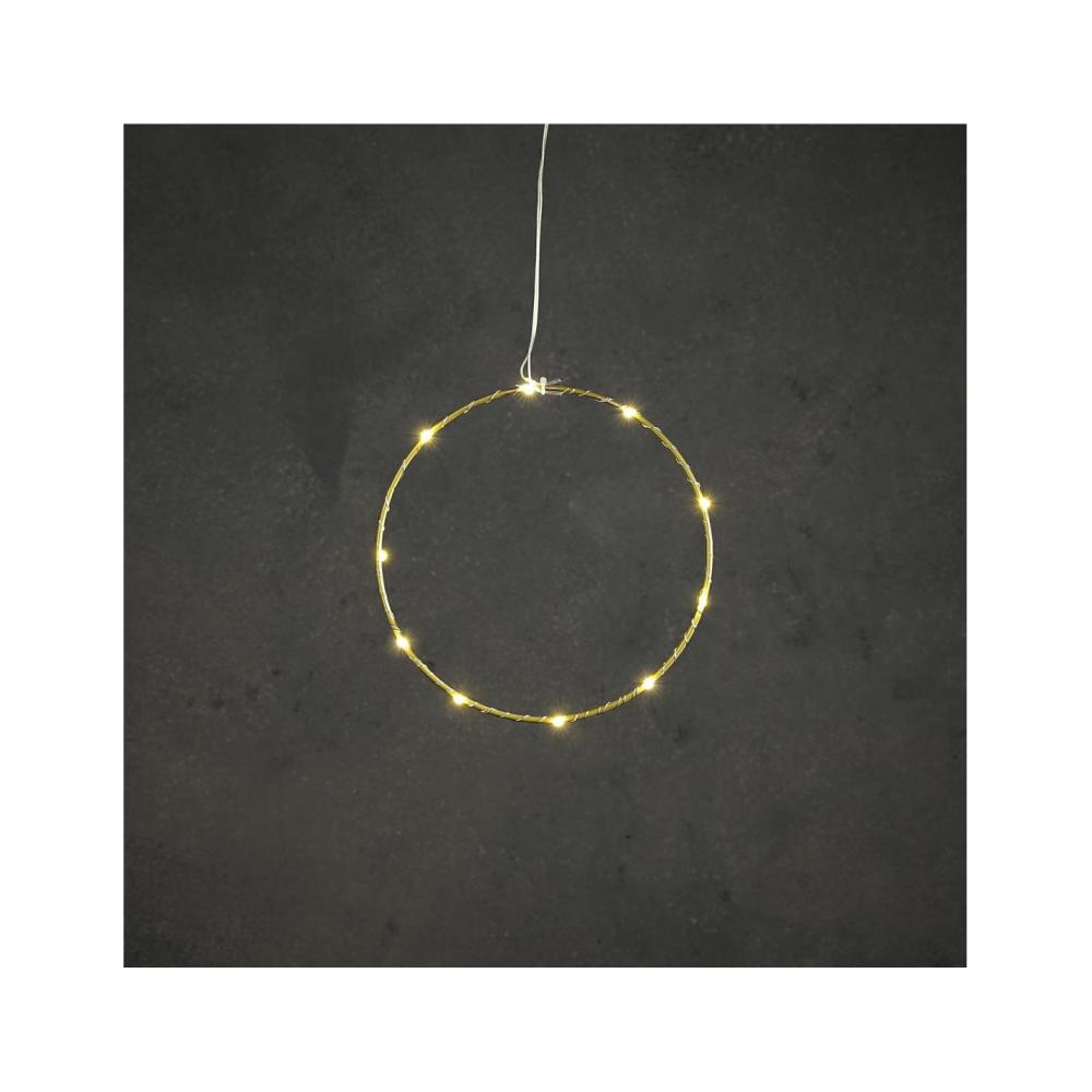 Στεφάνι χρυσό με 10LED λαμπάκια/warm white/μπαταρία Φ20cm Plastona 02.1119057