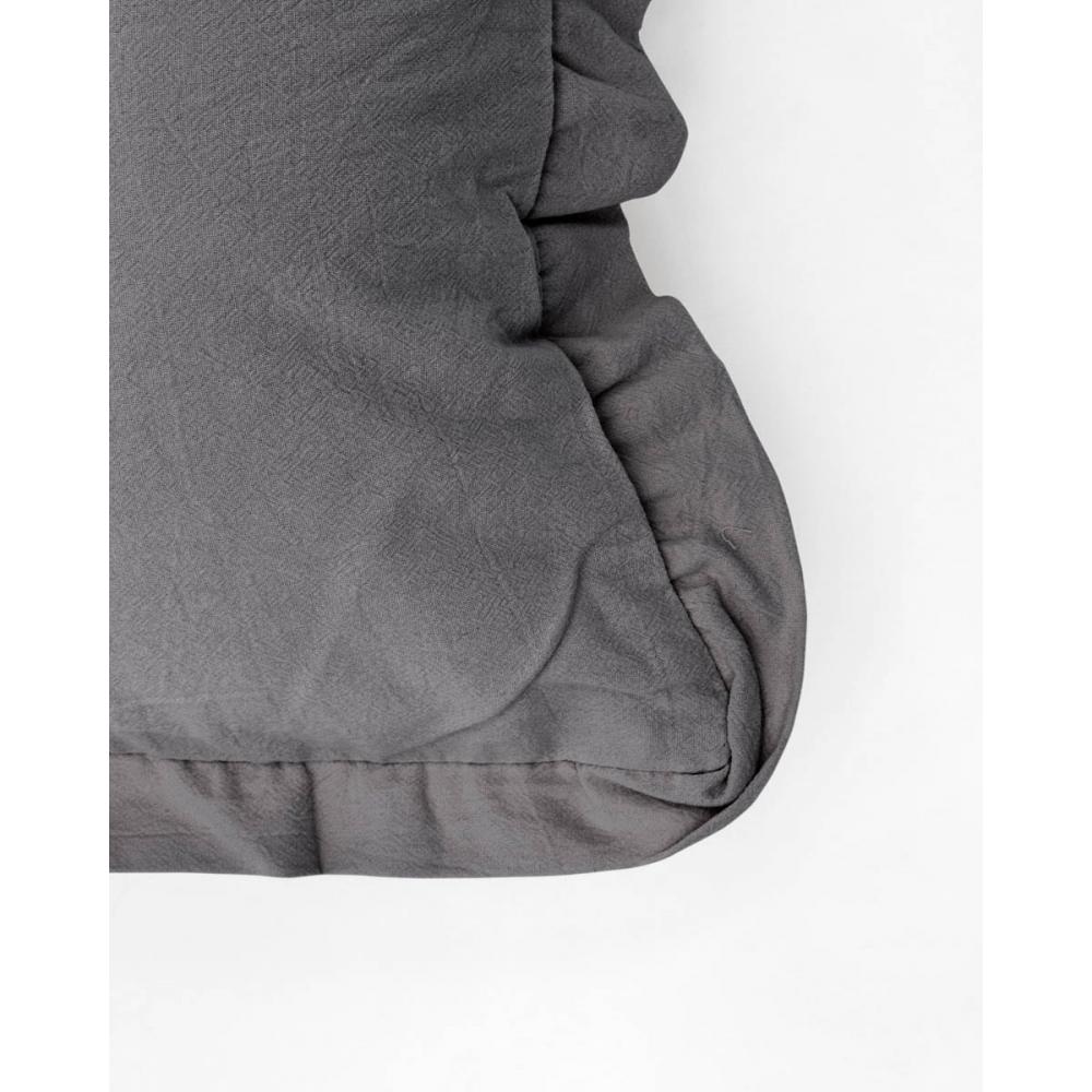 Διακοσμητική Μαξιλαροθήκη Stonewashed Luxury σε 7 Αποχρώσεις 60x60cm Ανθρακί Pennie 212109-06