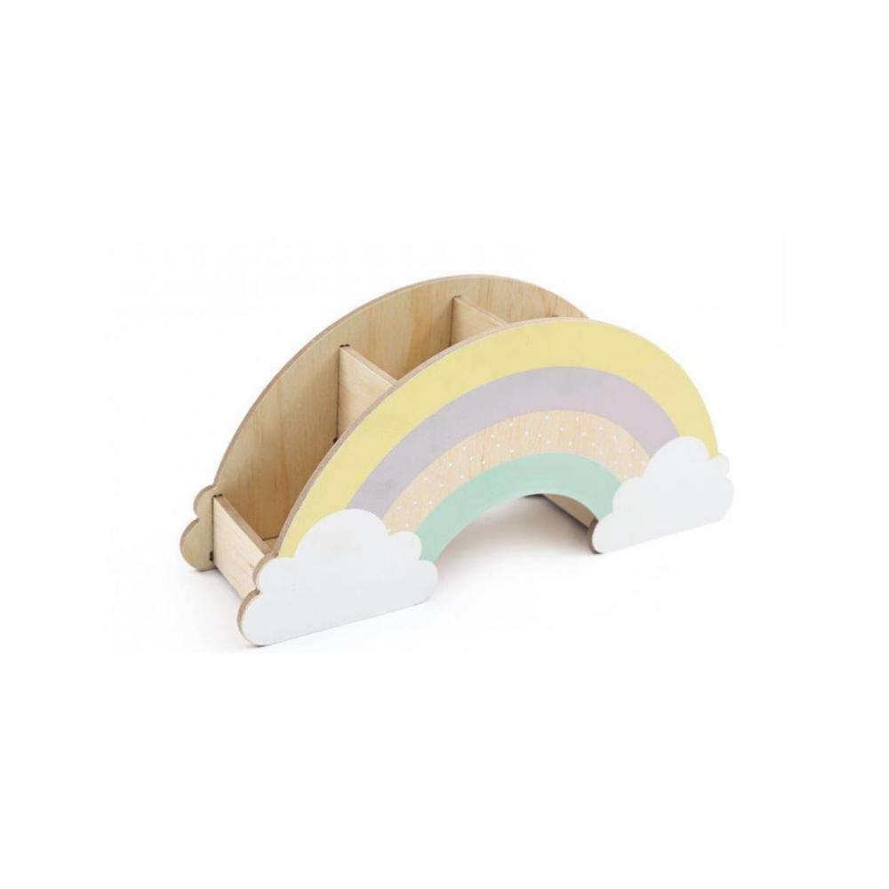 Θήκη οργάνωσης ξύλινη ουράνιο τόξο 30X8X14.5CM Plastona 014.BB0430