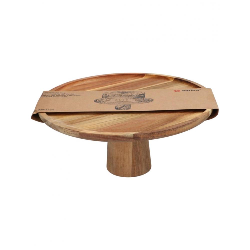 Τουρτιέρα ξύλινη με πόδι 30x13cm Plastona 03.50079