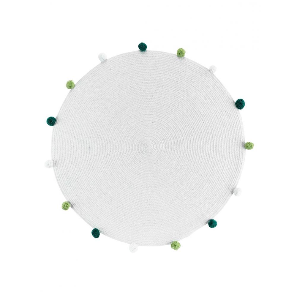 Χαλί βαμβ.με πον πον Φ90 λευκό Plastona 027.1609494