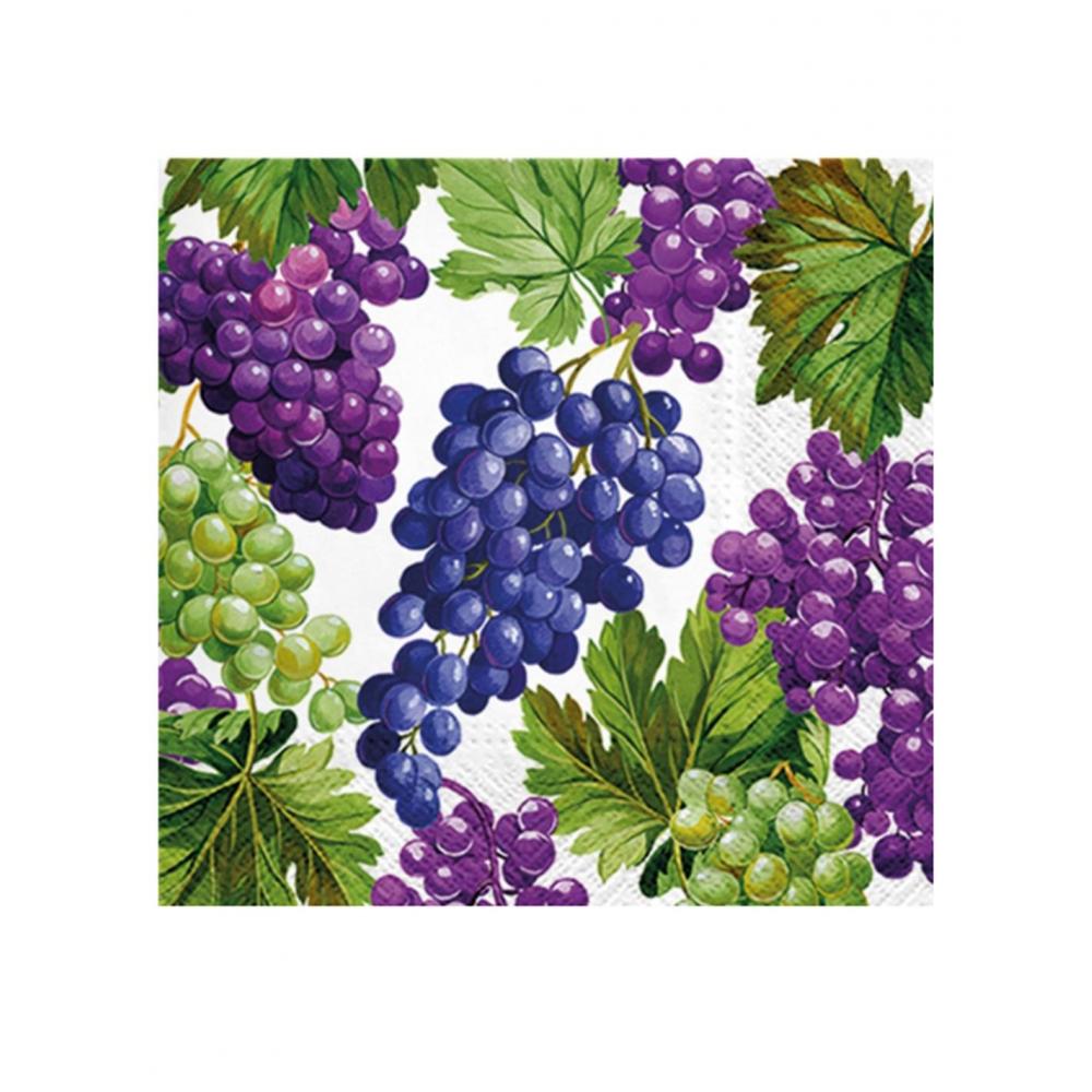 Χαρτοπετσέτες 3φυλλες σταφύλια 33x33 set20pcs Plastona 027.6SEI483