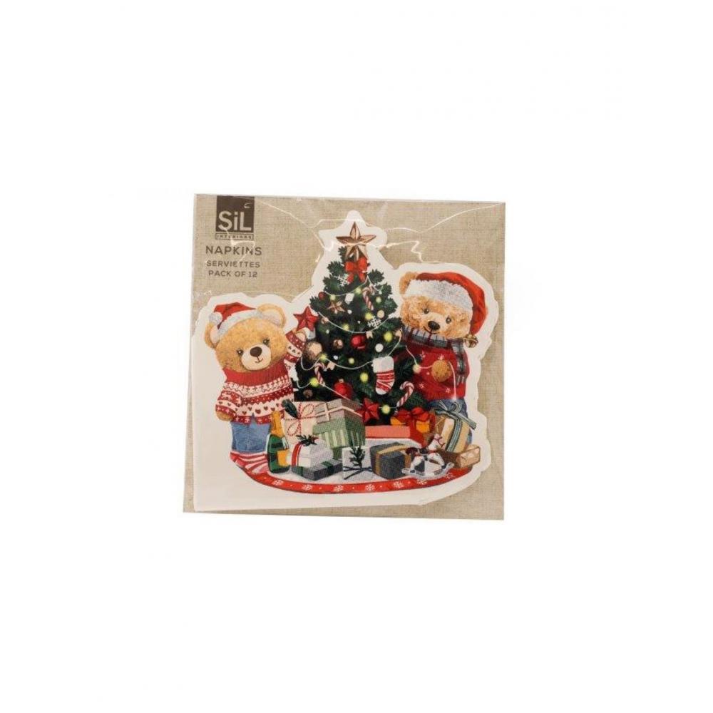 Χαρτοπετσέτες αρκουδάκια XMAS set 12pcs/17x17x12cm Plastona 014.XM5570