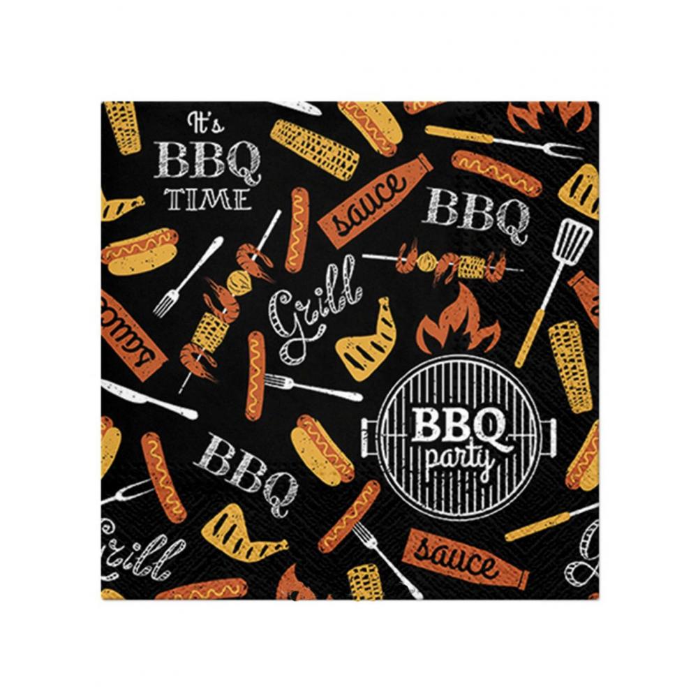 Χαρτοπετσέτες BBQ PARTY σετ20τμχ 33x33cm Plastona 027.6SEI477