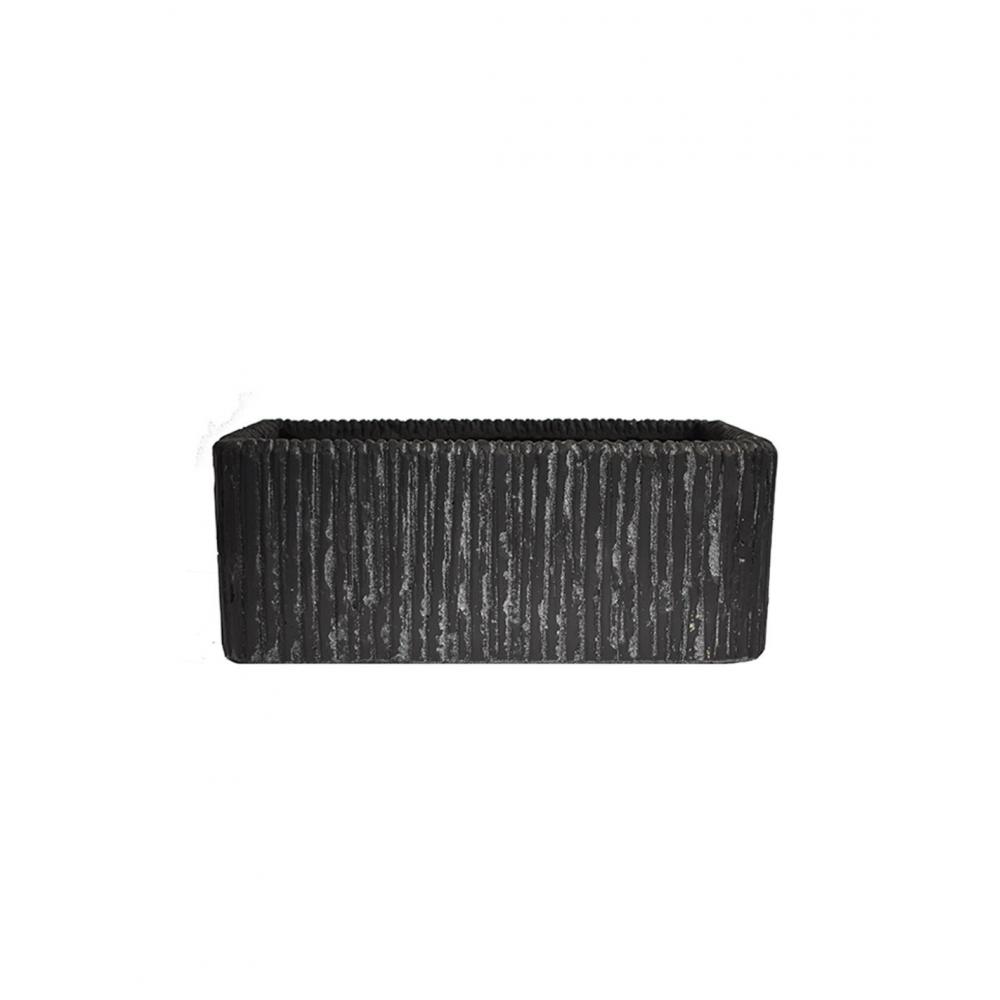 Ζαρντινιέρα κεραμ.carve μαύρο χρ.37Χ19Χ15 Plastona 00.03.35579