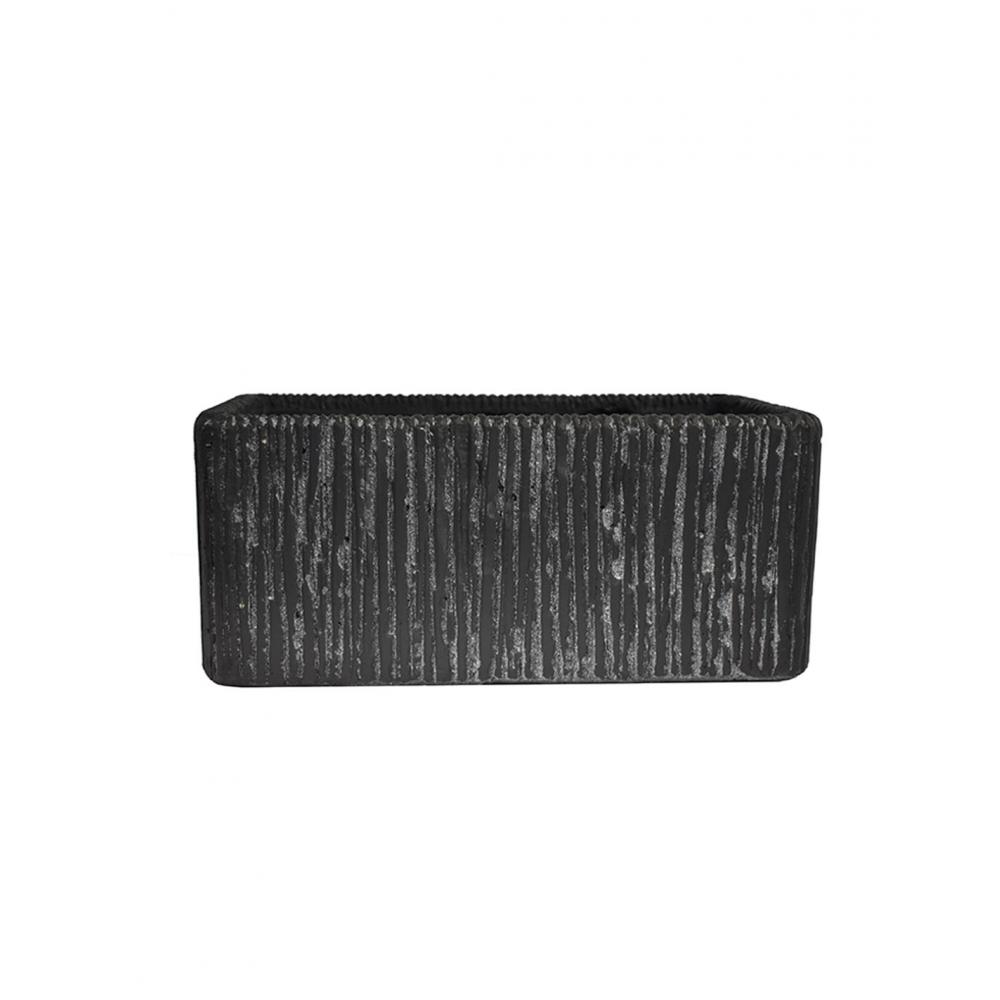 Ζαρντινιέρα κεραμ.carve μαύρο χρ.44Χ25Χ19 Plastona 00.03.35580