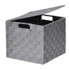 Κουτί αποθήκευσης Polyester γκρι με καπάκι 26X26X22,5cm Plastona 06.8412518001
