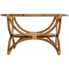 Τραπέζι σαλονιού bamboo με τζάμι Φ91 Η51cm Plastona 07.166652