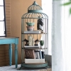 Artekko Birdcage Ραφιέρα Κλουβί με 3 Ξύλινα MDF Ράφια και Μεταλλικό Σκελετό σε Πράσινη Πατίνα (66x61x169) Artekko 47489