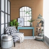 Artekko Birdcage Ραφιέρα Κλουβί με 3 Ξύλινα MDF Ράφια και Μεταλλικό Σκελετό σε Πράσινη Πατίνα (66x61x169) Artekko 47489