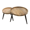 Artekko Attari Καφέ Βοηθητικά Τραπέζια από Ξύλο Teak (60x60x45)cm (45x45x38.5)cm Artekko 720-1292-NATURAL