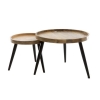 Artekko Attari Καφέ Βοηθητικά Τραπέζια από Ξύλο Teak (60x60x45)cm (45x45x38.5)cm Artekko 720-1292-NATURAL